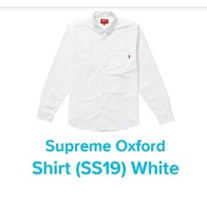 Supreme Oxford Shirt White Spring Collection 2019